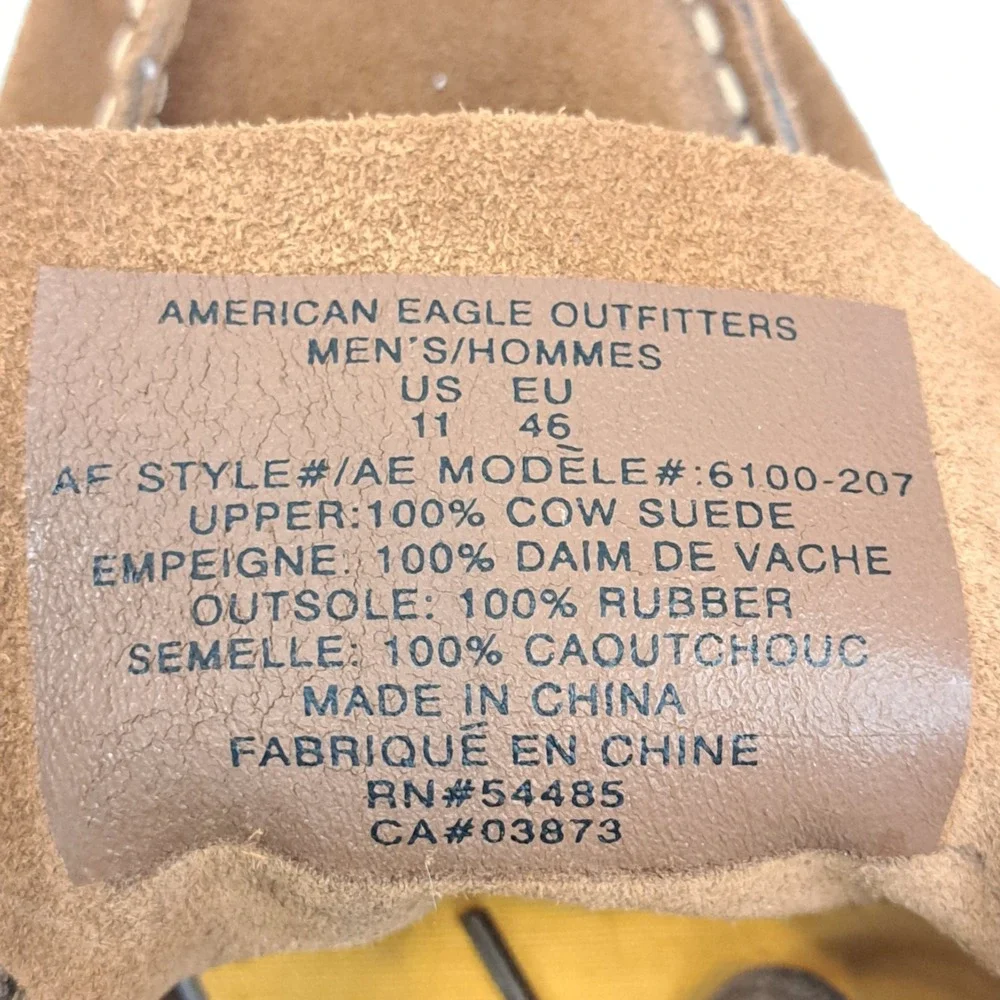 American Eagle‎ Outfitters Mens Cow Suede Loafers Shoes Ankle 6100-207 Classic